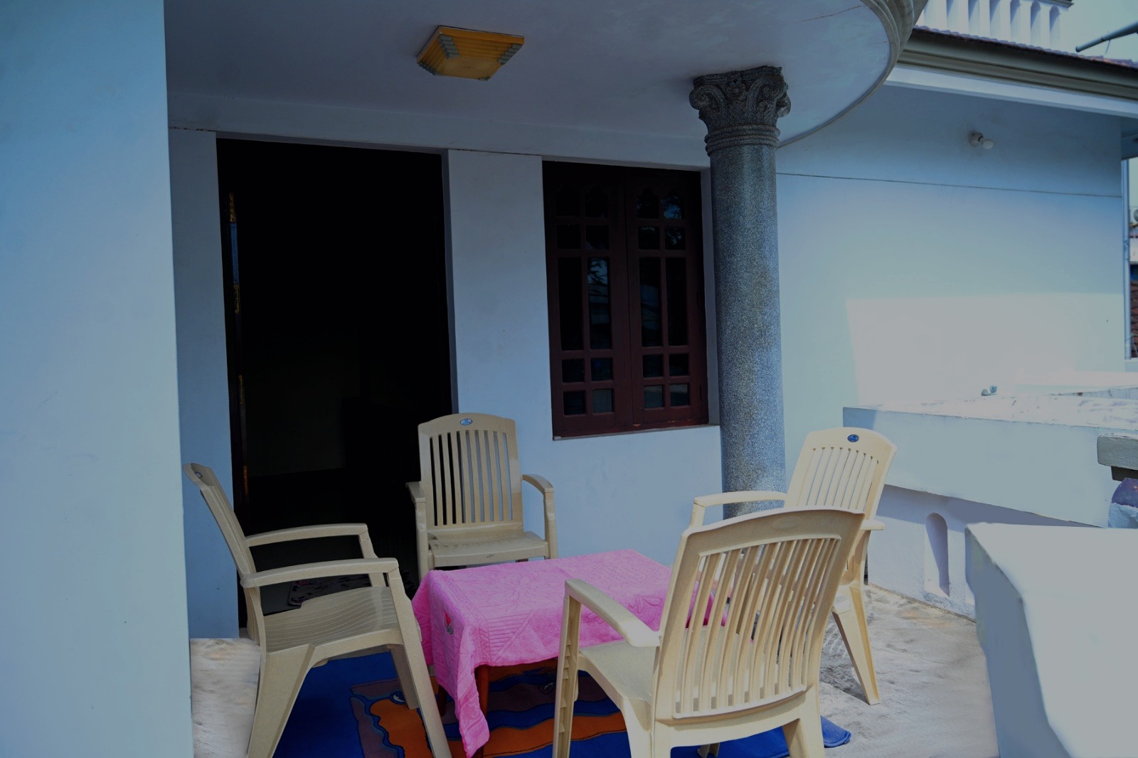 Private balcony with seating area